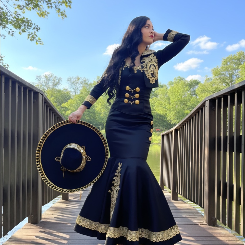 Elegant Black and Gold Dress